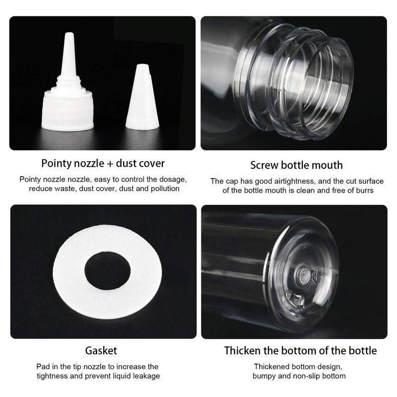 TRENDBOX 1oz / 30ml Plastic Bottle Pointed Mouth Top Cap for Essential Oils, Liquid - 12 Pack - Image 3